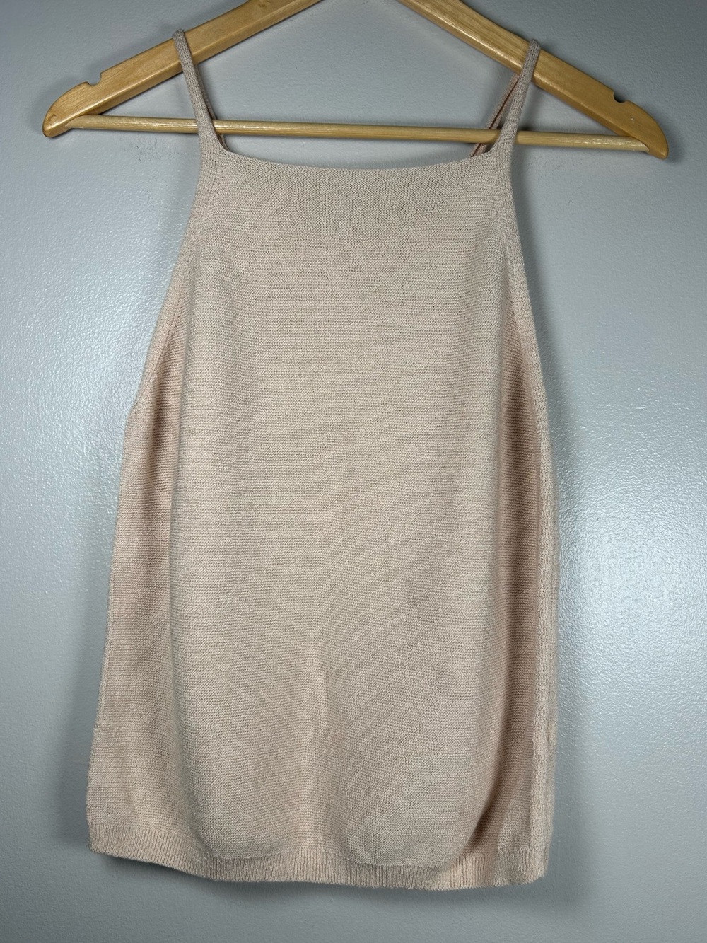 Prologue Cream Cotton Blend Knit Sweater Tank Top High Neck Cami Size S
